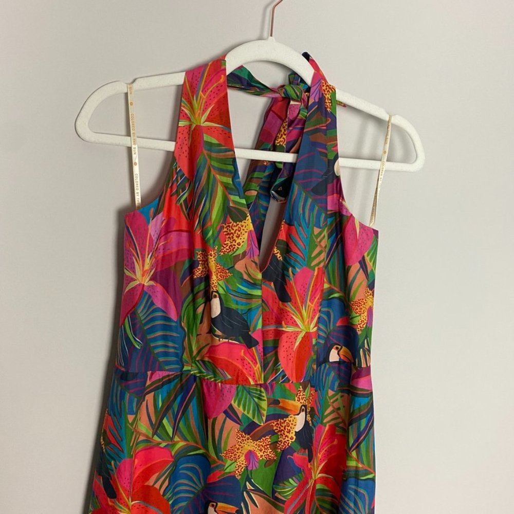 Farm Rio Brighton Maxi Halter Dress Womens Medium M - Picture 4 of 8